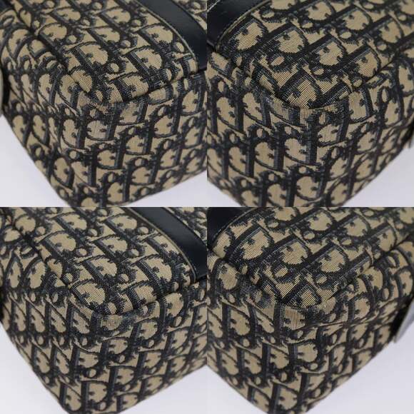 DIOR Trotter Canvas Hand Bag Navy Gold - Picture 10 of 12